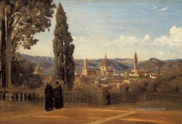  Gardens Works - Florence The Boboli Gardens plein air Romanticism Jean Baptiste Camille Corot